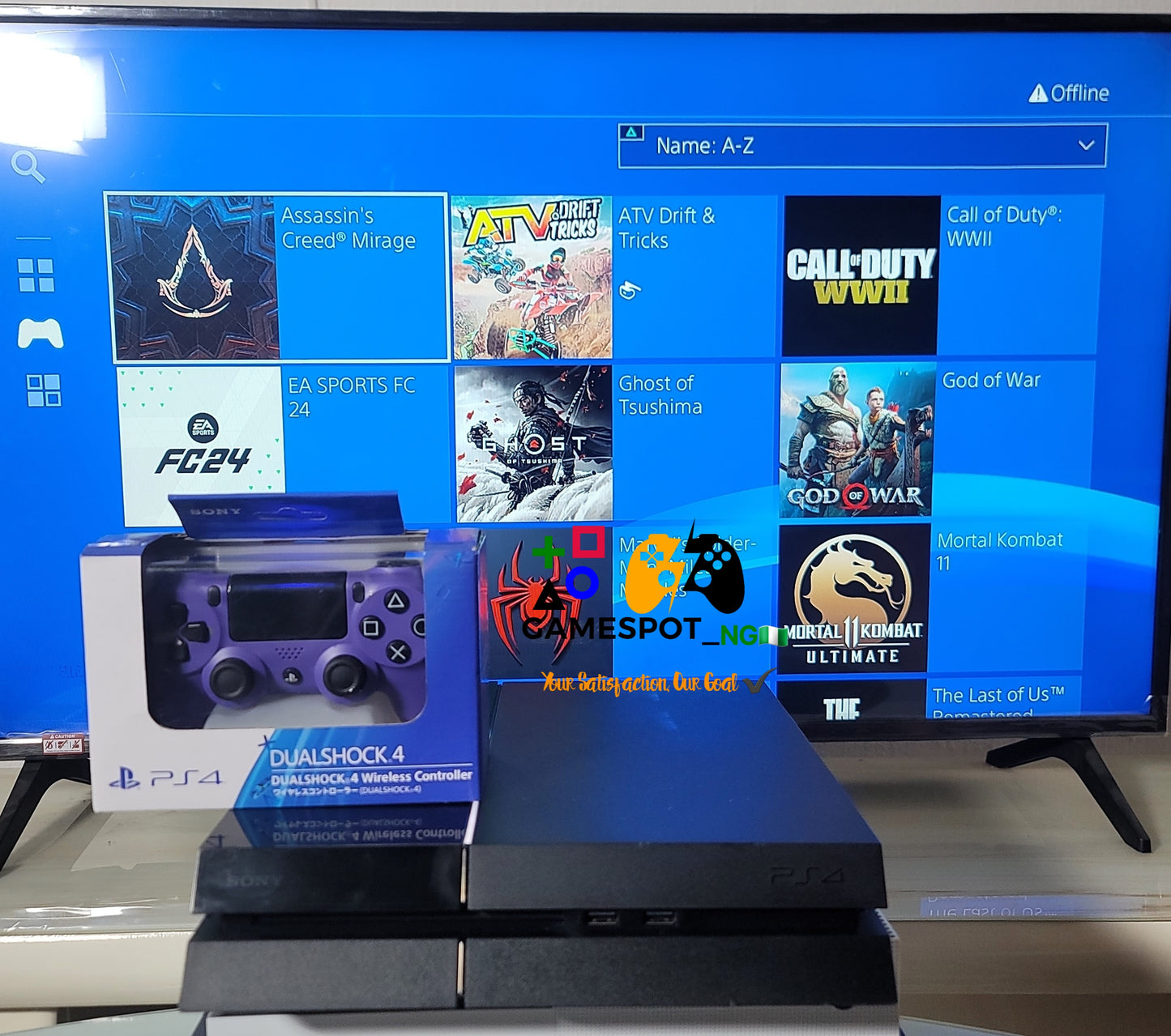 PS4 + 10 Installed Games of Choice & a controller (FC 25, Elden ring, Last of Us, God of war etc.)