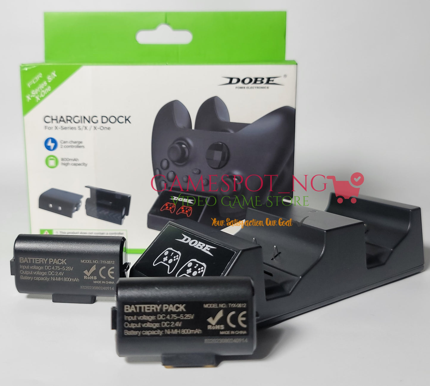 Xbox One/Series Wireless Controller Charging Dock - With 2 Rechargeable Batteries