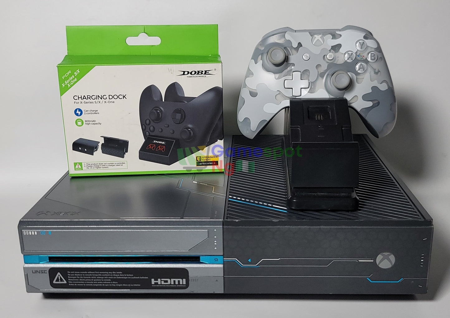 an Xbox One 10 Games Installed + Rechargeable Dock & Battery (+ A wireless controller)